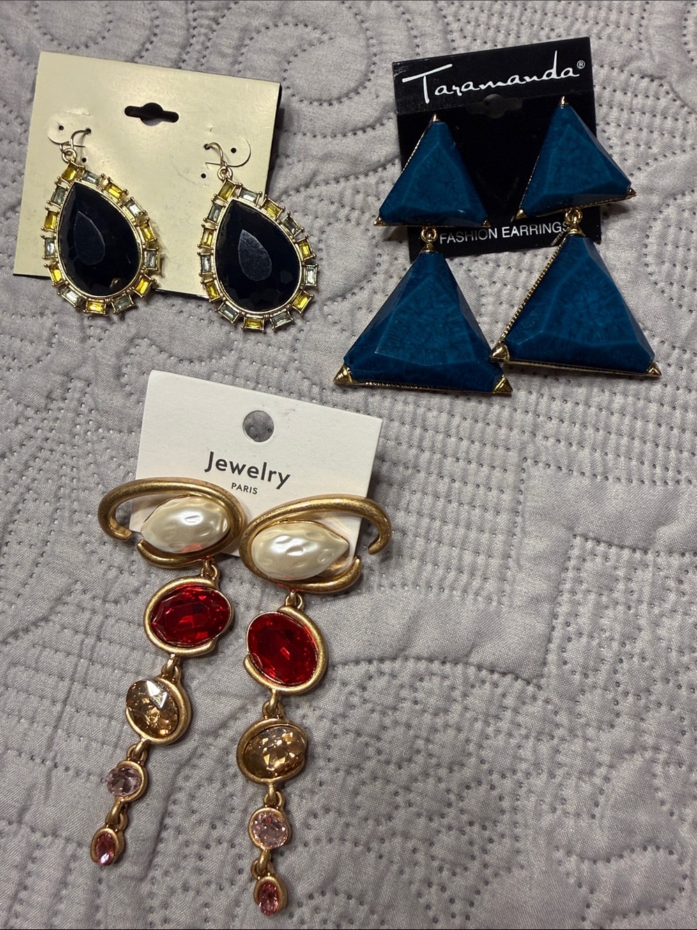 Lot of 3 Pair of Statement Earrings
